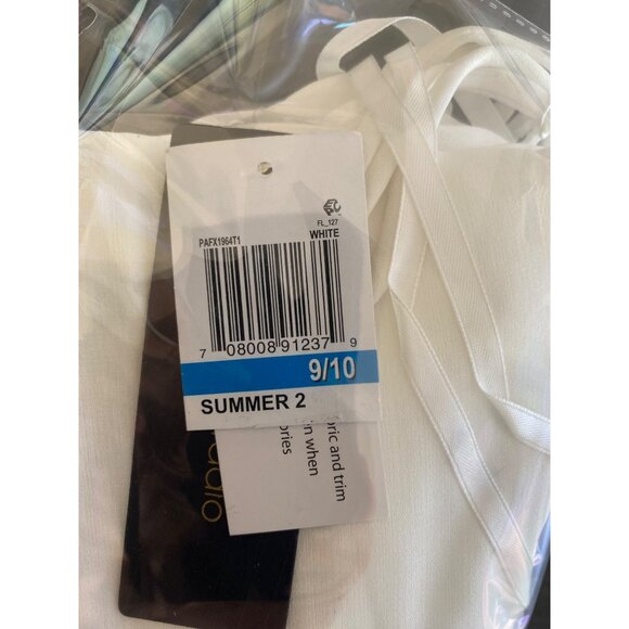 City Studios Juniors Ruffled Wrap Fit & Flare Dress White Size 9/10 Defected - Picture 5 of 5